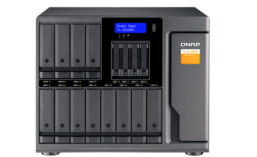 

Модуль расширения QNAP TL-D1600S SATA 12 отсеков 3,5"/2,5", 4 отсека 2,5", 4 порта SFF-8088, настольное исполнение. Для NAS и PC., TL-D1600S