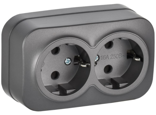 Изображение товара Розетка двухместная с заземлением IEK ERH21-K46M-16