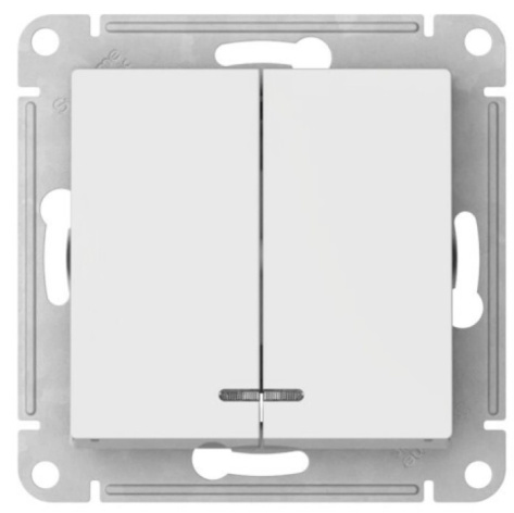 Изображение товара Дву клавишный выключатель со светодиодной подсветкой Systeme Electric AtlasDesign