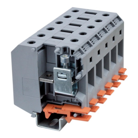 Изображение товара Проходная клемма DKC KRUH-50 для соединения проводов на DIN-рейке 150 А