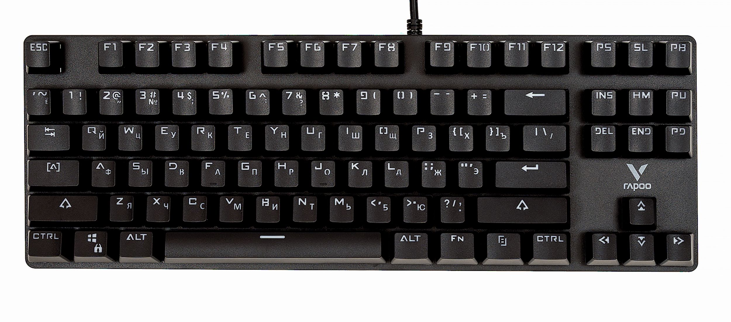 

Клавиатура Rapoo V500ALLOY проводная игровая механическая серая, V500ALLOY