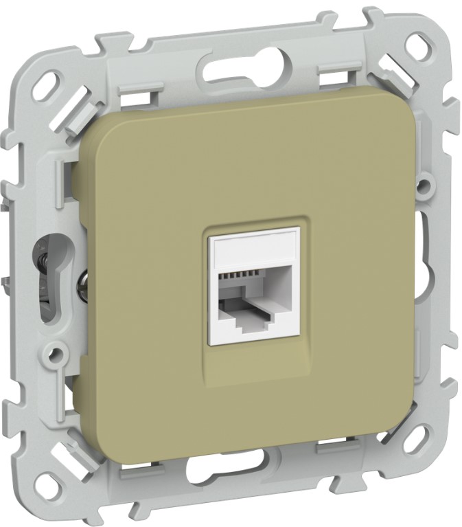 

Розетка компьютерная IEK FI-K12-1-K26 FLITE RJ45 категория 5Е UTP РК5е-1-0-ФлО оливковый, FI-K12-1-K26