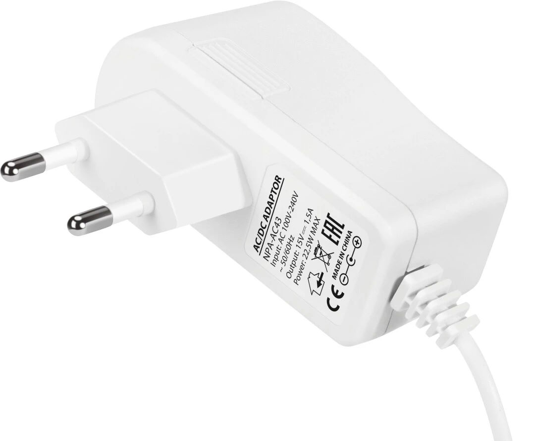 

Блок питания Gembird NPA-AC43 15В/1.5А, 22.5Вт, 1 штекер 4.0х1.7мм для Яндекс станции Мини, белый, NPA-AC43