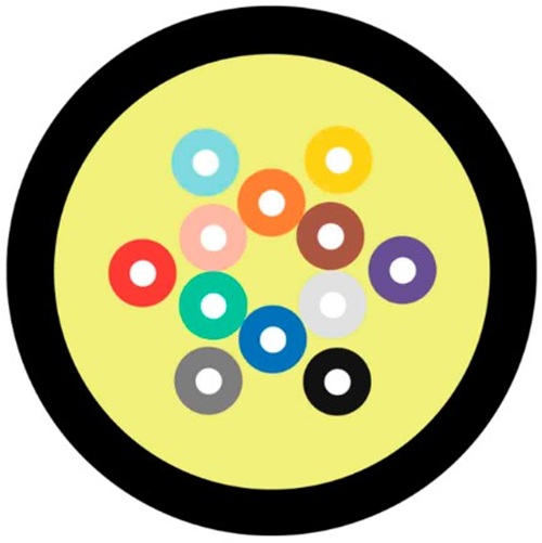 

Кабель волоконно-оптический 50/125, 12 волокон TELCORD FK-D-IN/OUT-504-12-HFFR-BK распределительный (Distribution), универсальный (IN/OUT), MM (OM4),, FK-D-IN/OUT-504-12-HFFR-BK