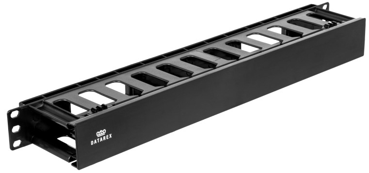 

Кабельный организатор Datarex DR-441301 пластиковый с гребенкой и крышкой, черный, DR-441301