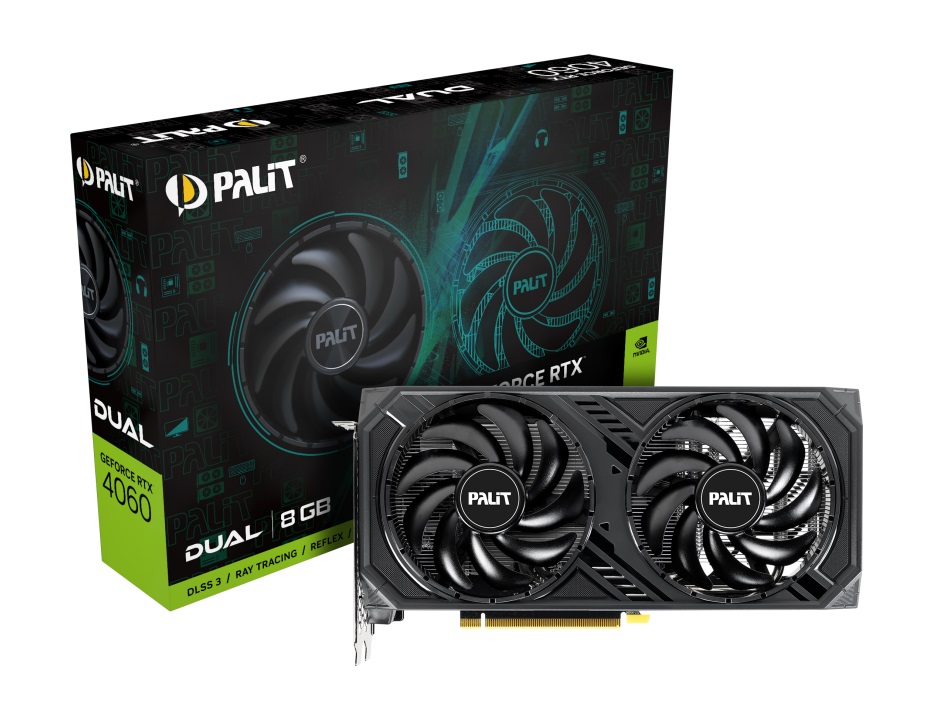 

Видеокарта PCI-E Palit GeForce RTX 4060 DUAL (NE64060019P1-1070D V1) 8GB GDDR6 128bit 5nm 1830/17000MHz HDMI/3*DP, GeForce RTX 4060 DUAL (NE64060019P1-1070D V1)