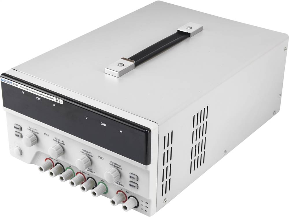 

Источник питания МЕГЕОН 37303 трёхканальный линейный с цифровым управлением, 37303