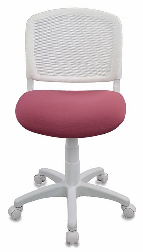 Изображение товара Детское кресло Бюрократ CH-W296NX с тканью и сеткой белое розовое