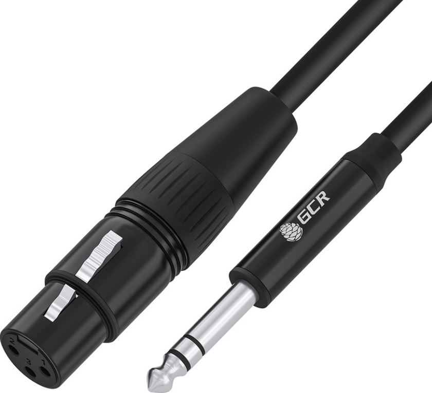 

Кабель микрофонный GCR GCR-53440 7.0m, stereo jack 6,35mm / XLR, M/F, черный, AL case черный, GCR-53440