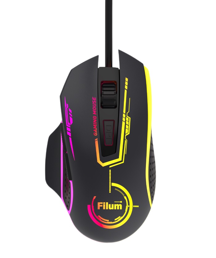 

Мышь Filum FL-GM10-BK оптическая USB 6 кл., DPI: 8800, черная, Windows XP/Vista/7/8/10, MacOS, FL-GM10-BK