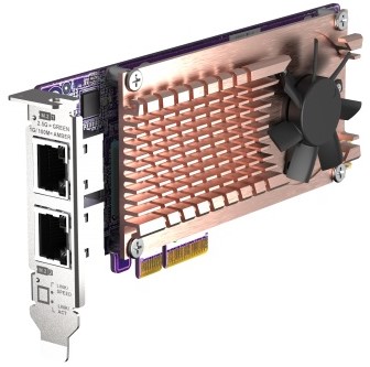 

Карта расширения QNAP QM2-2P2G2T 2 слота M.2 2280 NVMe, интерфейс PCIe Gen3 x4, 2 порта 2,5 GbE BASE-T, QM2-2P2G2T