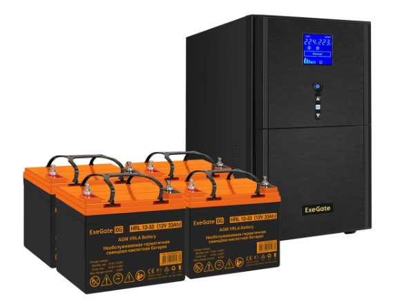 Изображение товара Комплект Exegate SineTower SZ-3000.LCD.AVR.3SH.1C13.RJ.USB ИБП мощность 3000 ВА