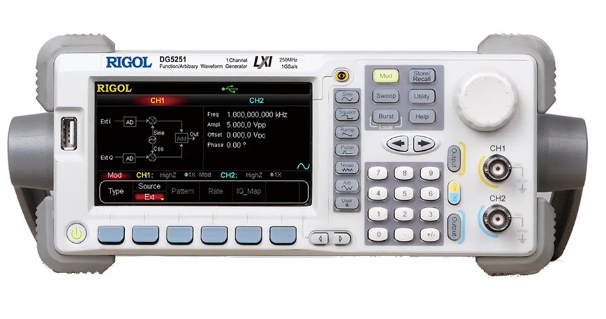 

Генератор сигналов Rigol DG5251 250MHz, 1CH, 1GSa/s, 14bits, 128Mpts Arbitrary Memory Depth, DG5251