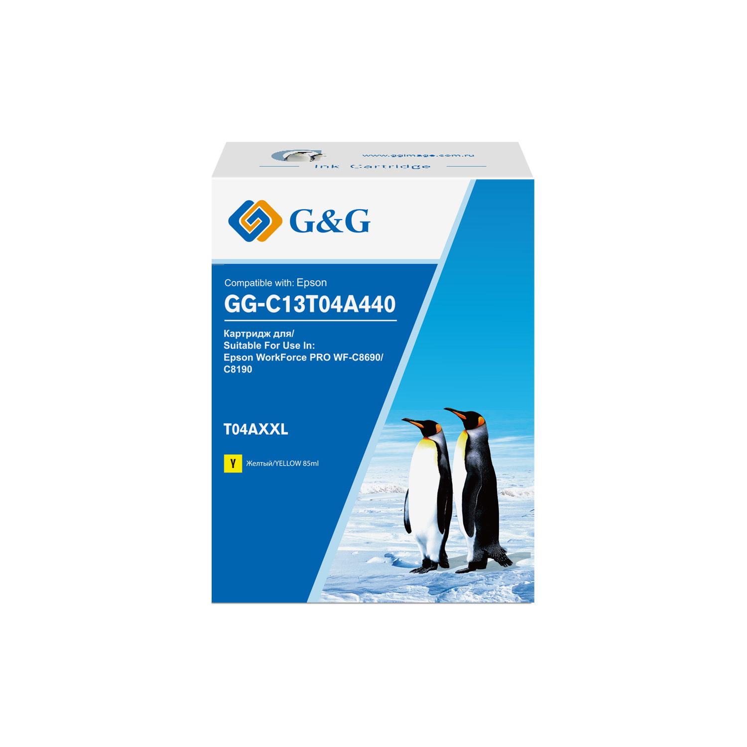 

Картридж G&G GG-C13T04A440 струйный желтый для Epson WorkForce WF-C8190/WF-C8690 (8000стр), GG-C13T04A440
