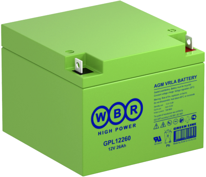 

Аккумулятор WBR GPL12260 12В, 26Ач, GPL12260
