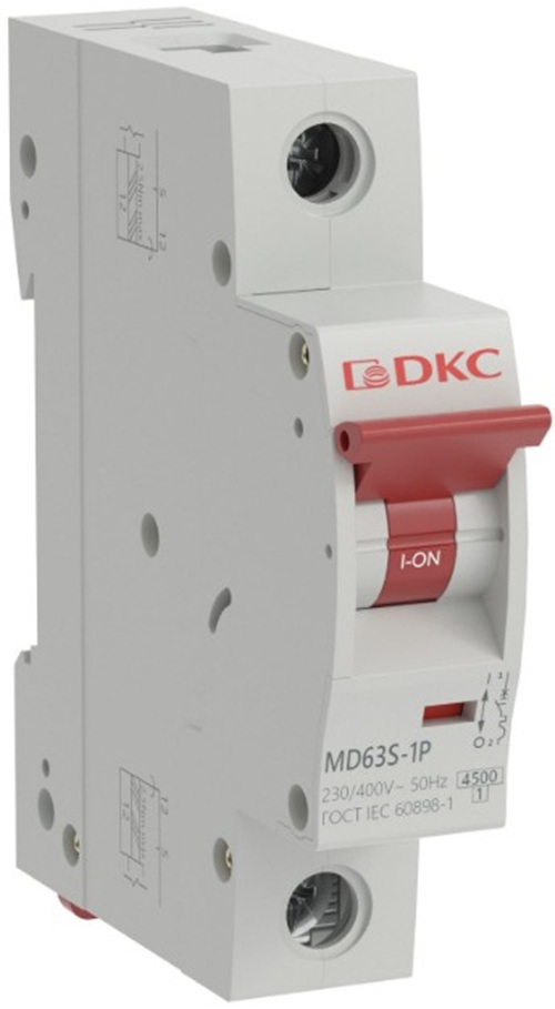 

Автоматический выключатель модульный DKC MD63S-1PC4 YON max типа MD63S 4,5кА 1P (C) 4А (кратность 12шт), MD63S-1PC4