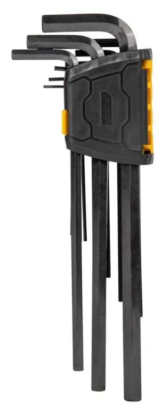 

Набор ключей Deli DL231309H шестигранных сверхдлинных 9 шт размеры 1,5,2,2,5,3,4,5,6,8,10мм, пластиковый держатель, DL231309H