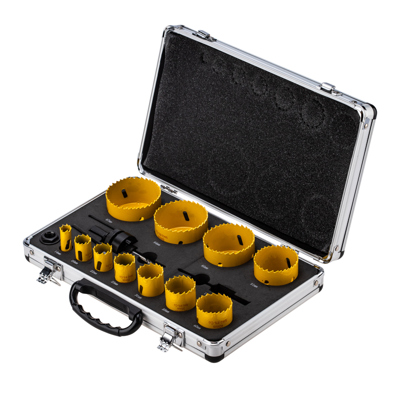 

Набор KRANZ KR-92-0203-1 коронок Bimetal (14, 20, 22, 25, 30, 35, 40, 51, 60, 64, 67), 16 предметов, металлический кейс, KR-92-0203-1