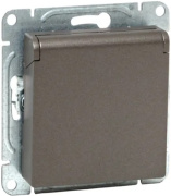 фото Розетка с заземлением с крышкой  EKF UP1-SOM-111-44