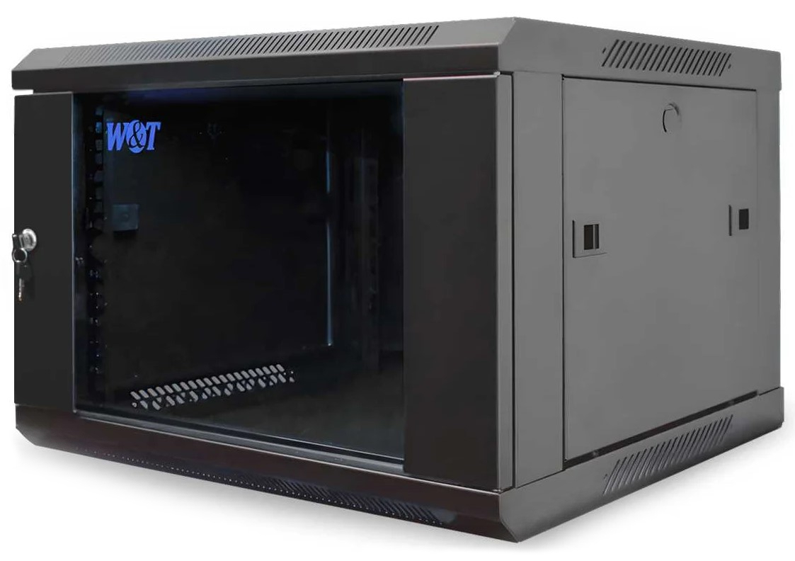 

Шкаф настенный 19", 6U W&T C066045BWS3 600x450mm черный, дверь стекло, без вентилятора, C066045BWS3