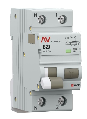 

Автомат дифференциальный EKF rcbo10-1pn-20B-30-a-av DVA-10 1P+N 20А (B) 30мА (A) 10кА AVERES, rcbo10-1pn-20B-30-a-av