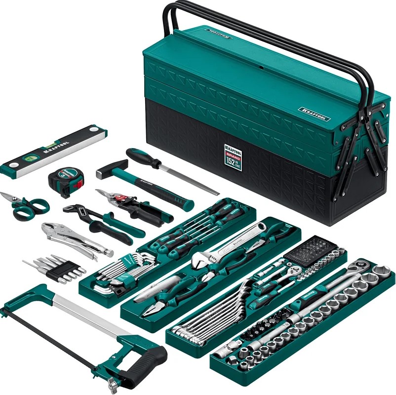 

Набор инструментов Kraftool Grand-152 27978-H152 Kraftool универсальный 152 предмета, 1/2"+1/4", Grand-152