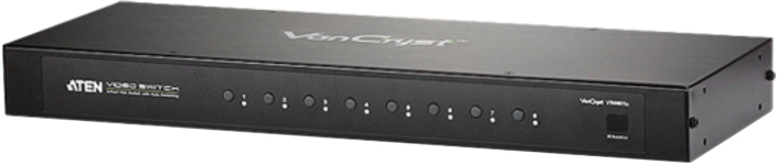 Переключатель KVM Aten VS0801A-AT-G switch, VGA/SVGA+AUDIO, 8> 1 монитор/port, с VGA-Audio-шнуром 1x1.8м., (;пульт ДУ)