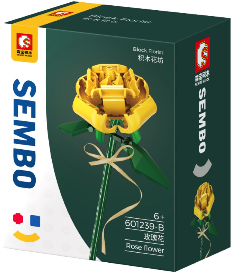 

Конструктор Sembo Block 601239B роза желтая, 81 деталь, 601239B