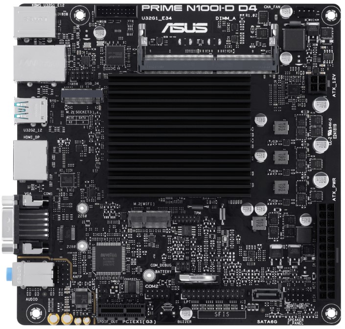 

Материнская плата mini-ITX ASUS PRIME N100I-D D4-CSM 90MB1F70-M0EAYC (N100, SODIMM DDR4 (3200), SATA 6G, M.2, PCIE, Glan, HDMI, VGA, COM, DP, 4*USB 3., PRIME N100I-D D4-CSM