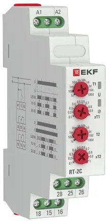 

Реле времени EKF rt-2c 2 регулир. порога вр. 2 исп. конт., rt-2c