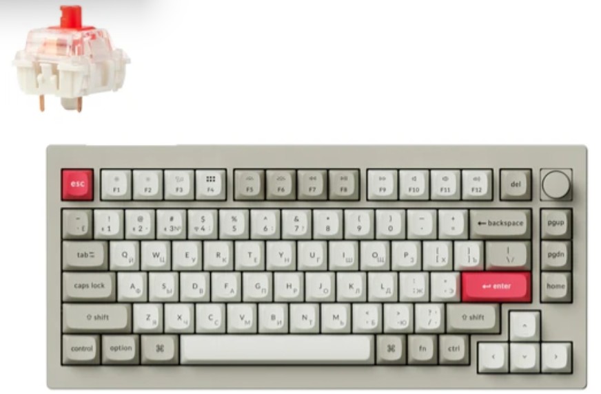 

Клавиатура Wireless Keychron V1 Max V1M-R1-RU Retro, Red св., V1 Max