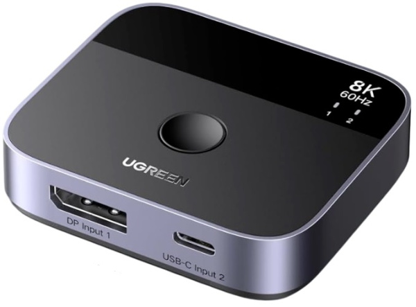 Изображение товара UGreen AW701 Переключатель для видео с DisplayPort и USB Type-C