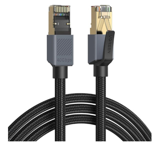 Изображение товара Кабель Ethernet UGreen NW343 категории 8 3 м черный для скоростных соединений