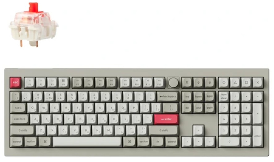 

Клавиатура Wireless Keychron V6 Max V6M-R1-RU Retro, Red св., V6 Max