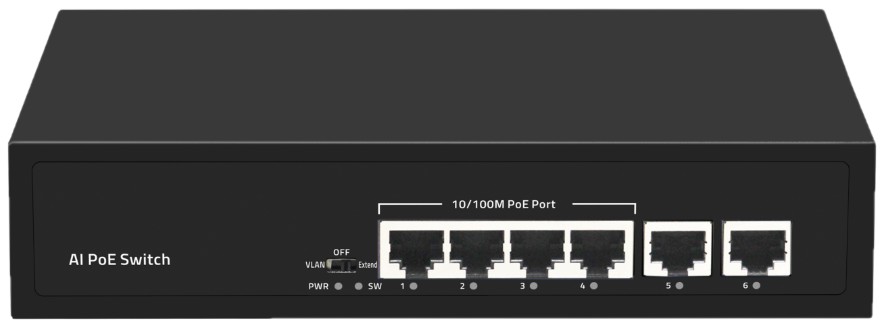 

Коммутатор неуправляемый NIKOMAX GL-SW-F007-04P PoE, 4*10/100 Мбит/с PoE (802.3af/at), 1-4 порт до 250 метров cat6, 2*100 Мбит/с Base-T, PoE Watchdog,, GL-SW-F007-04P