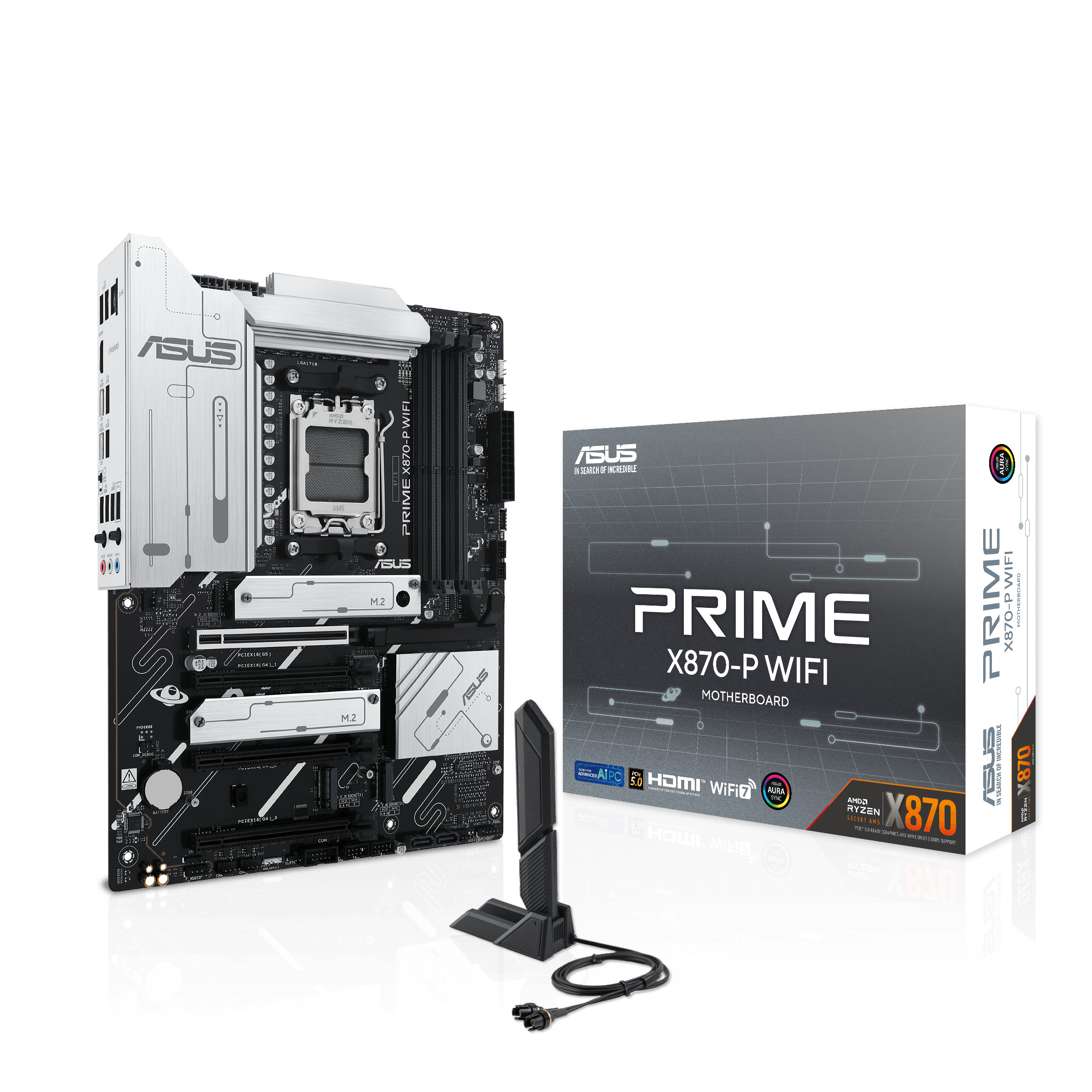 

Материнская плата ATX ASUS PRIME X870-P WIFI (AM5, AMD X870, 4*DDR5 (8000), 2*SATA 6G RAID, 4*M.2, 4, PRIME X870-P WIFI