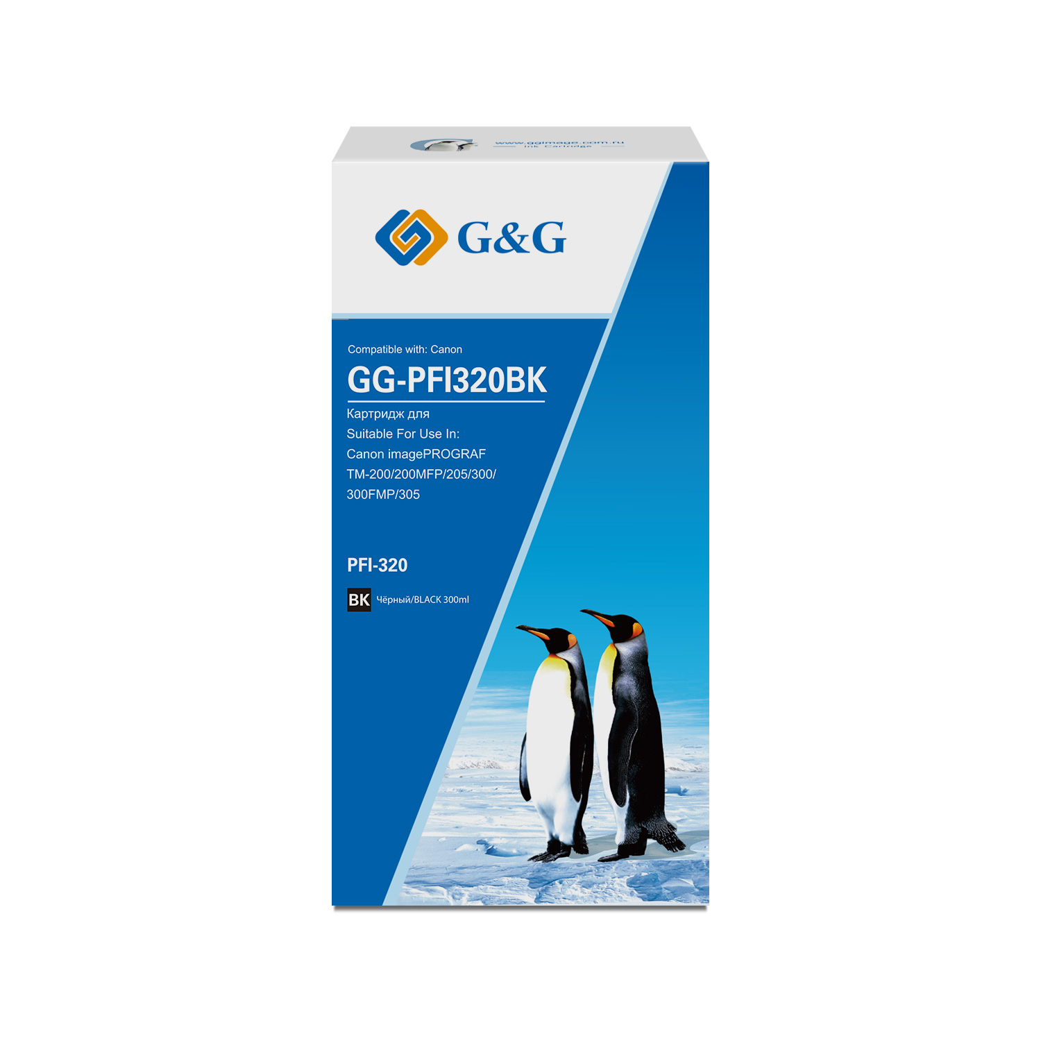 

Картридж струйный G&G GG-PFI320BK PFI-320BK черный (300мл) для Canon imagePROGRAF TM-200/200MFP/205/300/300MFP/305, GG-PFI320BK