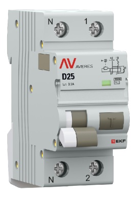 

Автомат дифференциальный EKF rcbo10-1pn-25D-300-ac-av DVA-10 1P+N 25А (D) 300мА (AC) 10кА AVERES, rcbo10-1pn-25D-300-ac-av