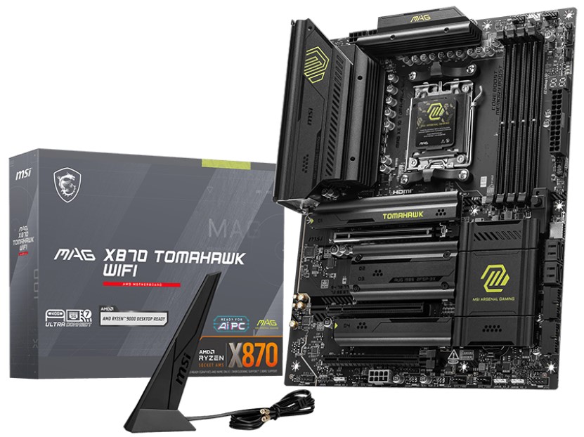 

Материнская плата ATX MSI MAG X870 TOMAHAWK WIFI (AM5, AMD X870, 4*DDR5 (8400), 4*SATA 6G RAID, 4*M.2, 3*PCIE, 5Glan, WiFi, BT, 3*USB 3.2, 4*USB 2.0,, MAG X870 TOMAHAWK WIFI