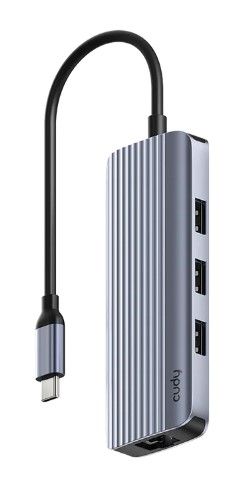 

Адаптер Cudy UH606 6-IN-1 USB-C Hub with GbE/amp; 4K/60Hz HDMI, UH606