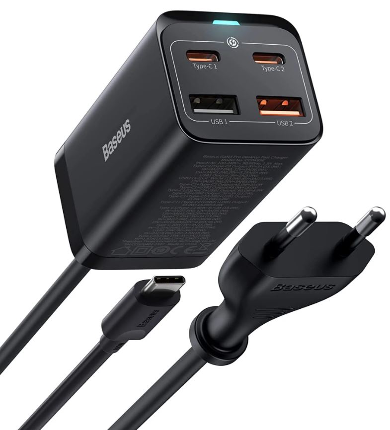 

Зарядное устройство сетевое Baseus GaN3 Pro CCGP000101 2U+2C 100W Black, GaN3 Pro