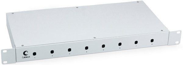 

Кросс оптический стоечный Cabeus FO-19-8ST 19" на 8 ST(FC) со сплайс пластиной и КДЗС (без пигтейлов и проходных адаптеров), FO-19-8ST
