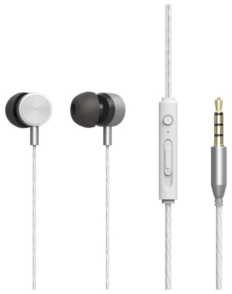 Изображение товара Наушники Ritmix RH-127M Silver внутриканальные проводные с микрофоном