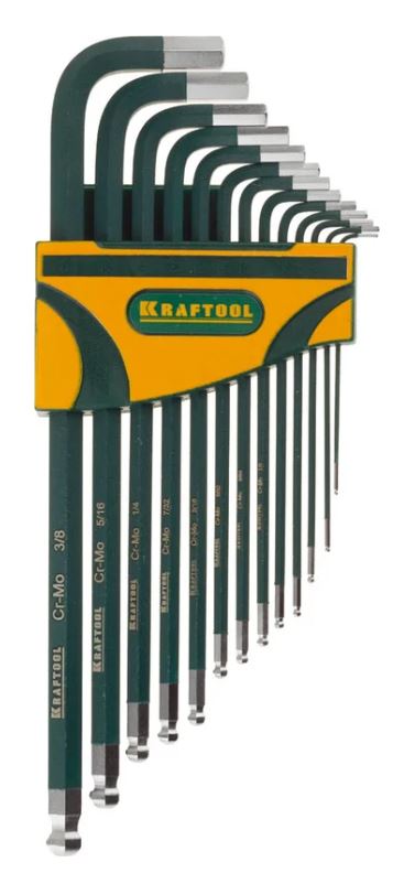 

Набор ключей Kraftool Industrie длинных имбусовых 13 шт., Industrie