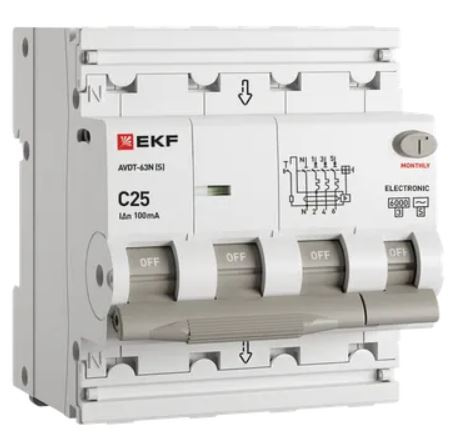 Изображение товара Автомат дифференциальный EKF D63N46ES25C100