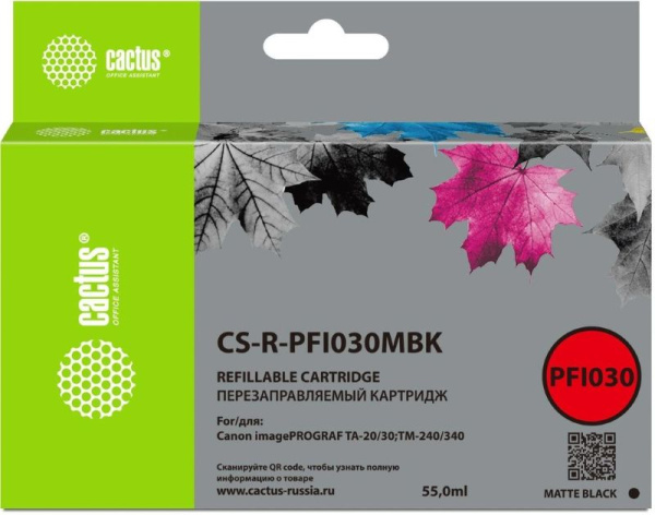Изображение товара Тонер-картридж Cactus CS-R-PFI030MBK Матовый черный