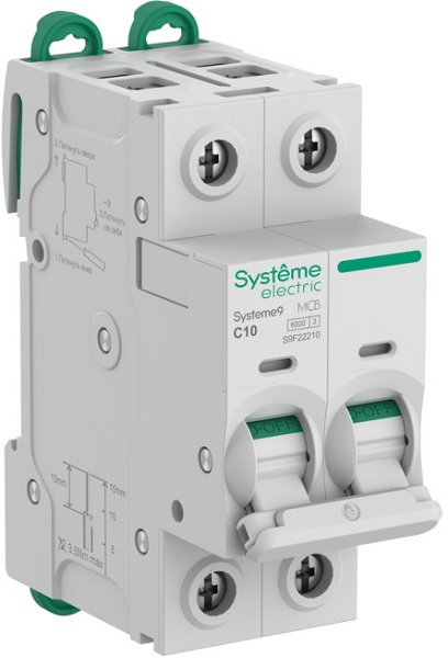 Изображение товара Автоматический выключатель Systeme Electric S9F22210 для защиты цепей