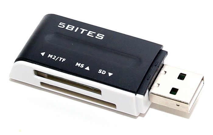 

Карт-ридер 5bites RE2-102BK USB2.0, All-in-One, USB Plug, черный, RE2-102BK