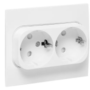 фото Розетка двухместная с заземлением EKF EXR16-128-10