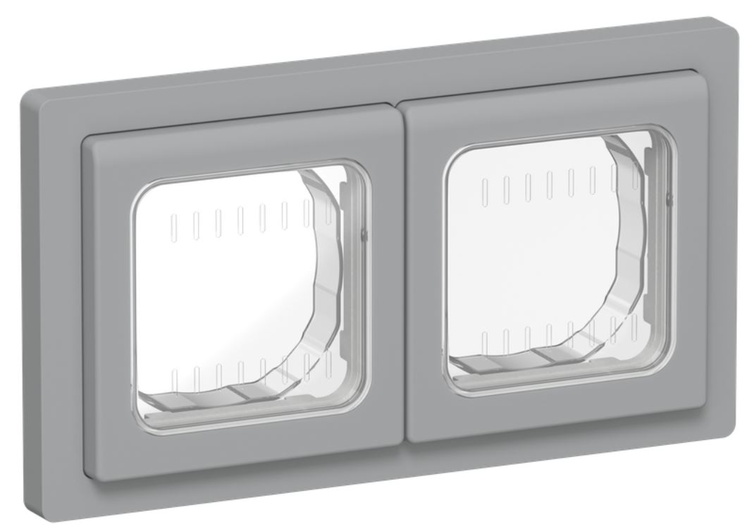 

Рамка двойная IEK FI-M20-32-55-K03 FLITE IP55 Рпро-2-55-ФлС серый, FI-M20-32-55-K03